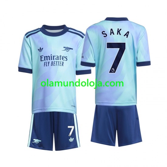 Camisola Arsenal Saka 7 Criança Equipamento Terceiro 2024-2025 Manga Curta